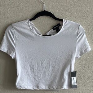 Streetwear Society White Cropped Fitted T-Shirt